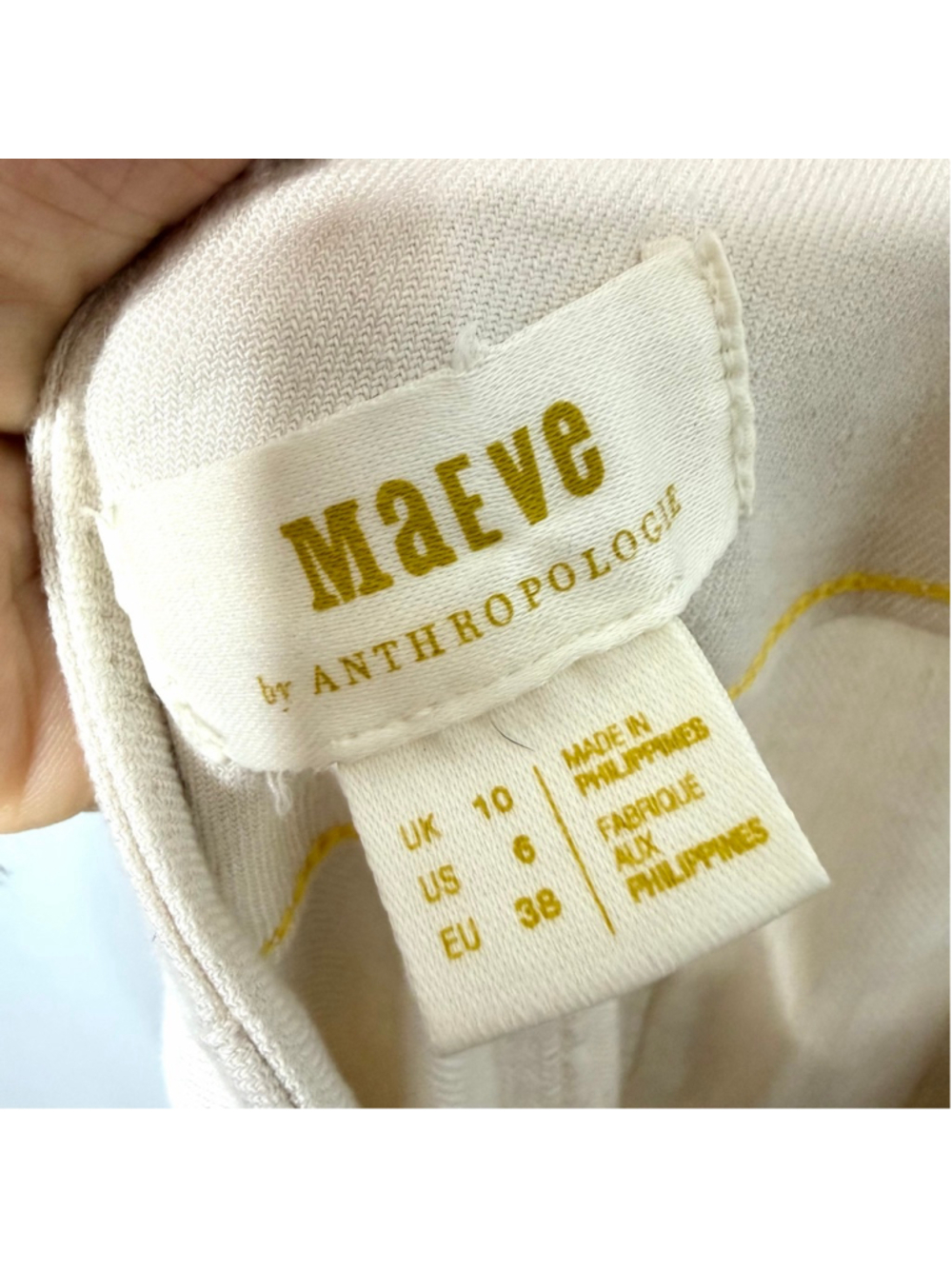 Women's Maeve by Anthropologie The Colette Trousers Size 6 Ivory Off white - Picture 4 of 7
